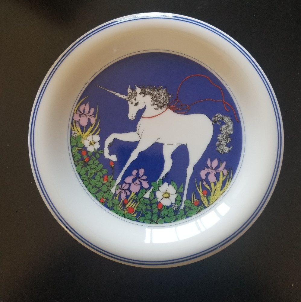 Audrey Christie 80's Unicorn Plate 9"